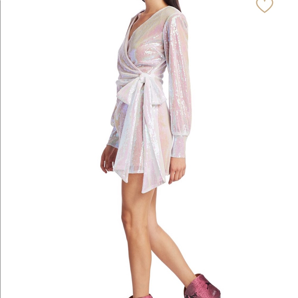 Andamane hologram sequin wrap dress